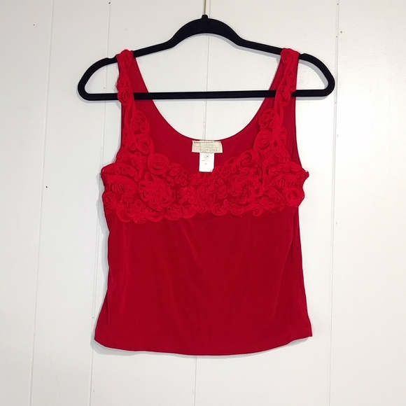 Fashque Cropped Lace Tank Top - Picture 1 of 6